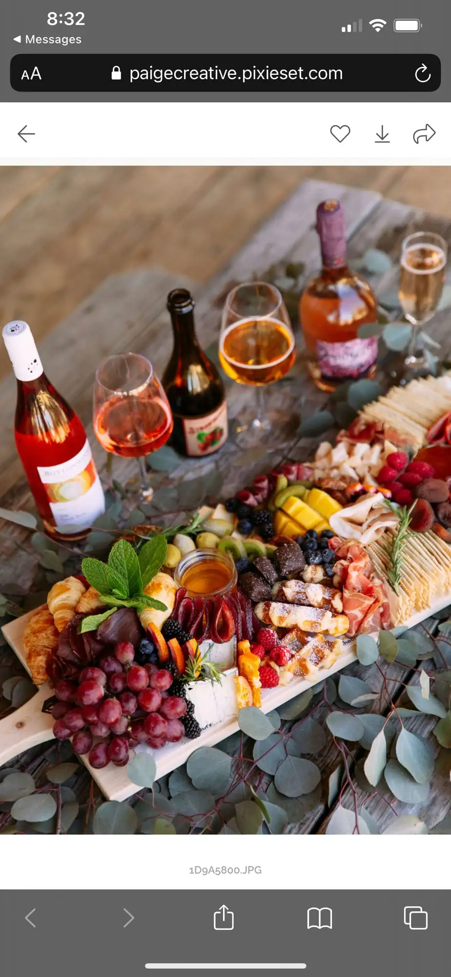 Brunch grazing board with croissants, waffles, cheeses, cured meats and fruit (view 7)
