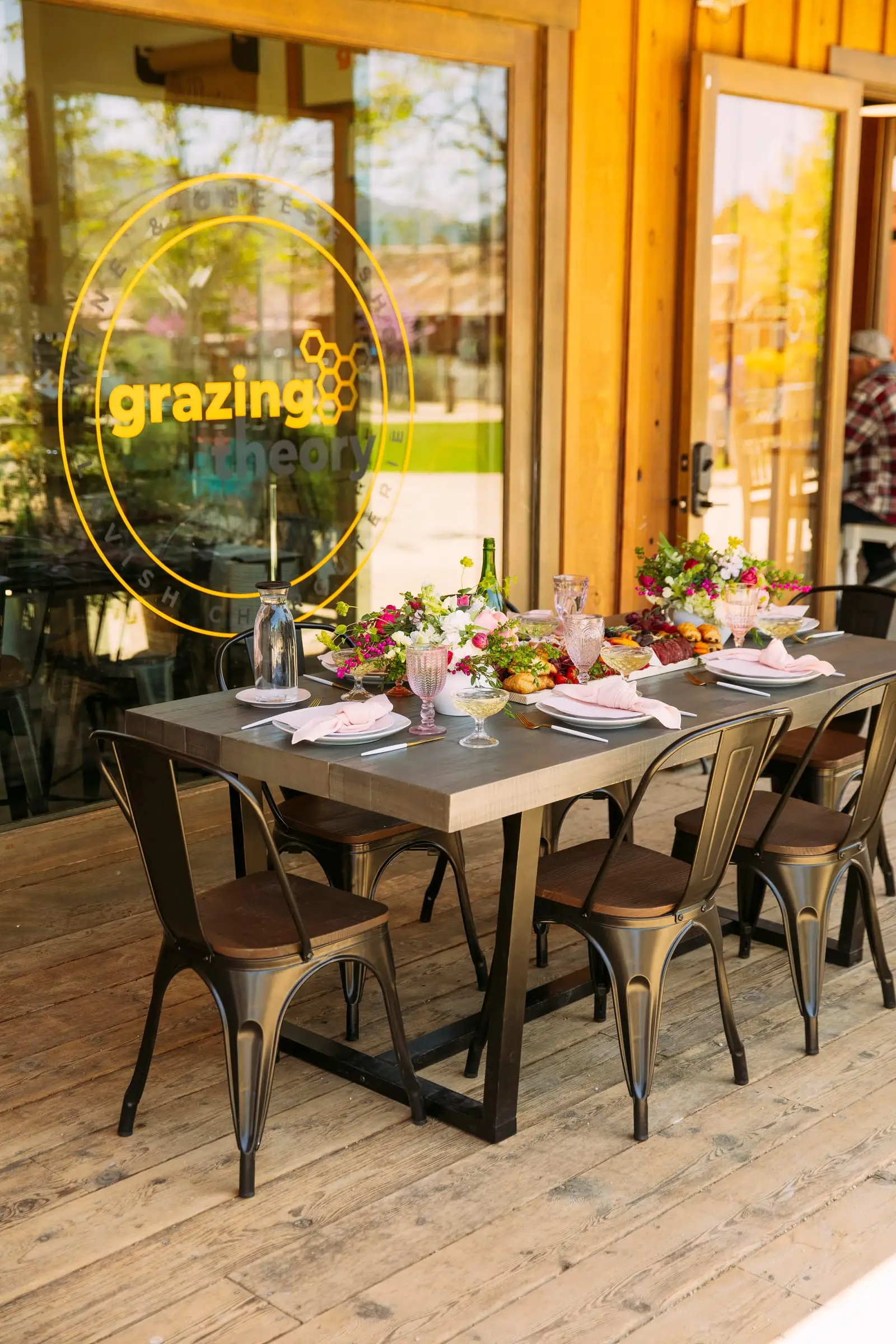 A table set for a party brunch